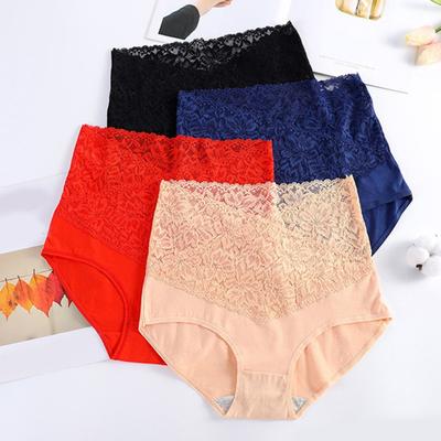 Calcinhas Femininas Cintura Alta Cor Sólida Secagem Rápida Slim Anti-encolhimento Modeladora Renda Cintura Apertada Controle da Barriga Calcinhas Femininas Roupas Íntimas