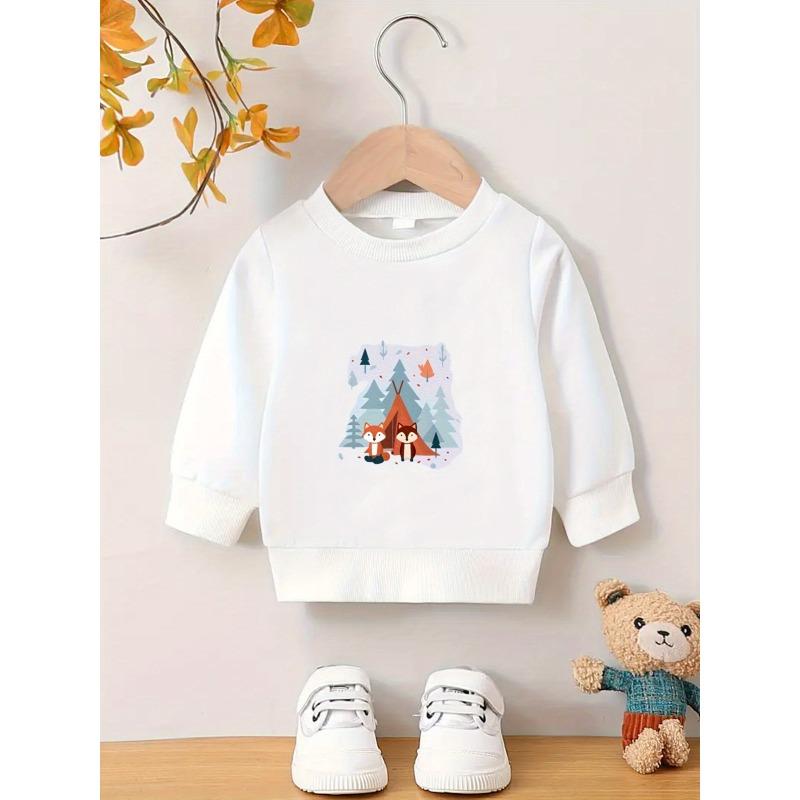 European sizes Unique And Stylish Print Pattern, Comfortable And Easy  Lightweight Sweatshirt for  Kids with a Versatile Round Neck