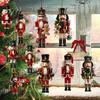 Rustic Christmas Tree Pendants Nutcracker Ornaments, Durable Wooden Hanging Figurines, Country Style Retro Holiday Gift Tags Decorations, for