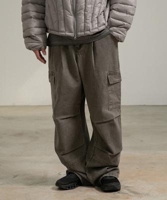 BURNING CAPONE Bc Parachute Dyed Cargo Pants (Charcoal)