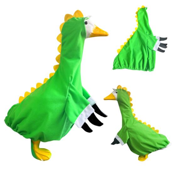 Porch Goose Costume Dinosaur Lawn Goose Outfit Dinosaur Design Clothes for Plastic Cement Goose Statue Lawn Art Garden Decoration