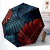 1pc Tropical Leaves Auto Open/close, All-Season Portable Folding Umbrella for Women & Men, Travel, Everyday, Formal Events - Compact Luxury Parasol, O