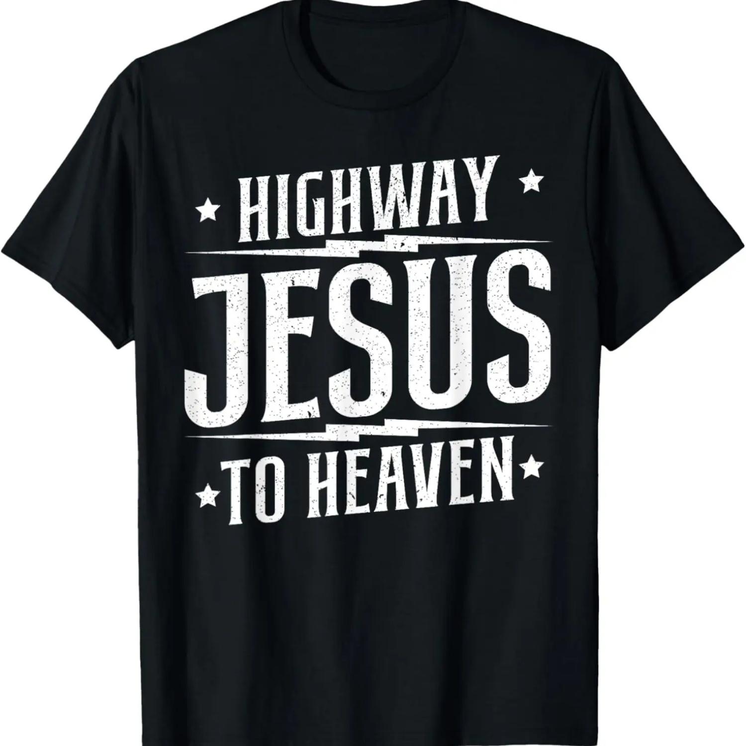 

Jesus Highway To Heaven Christian Believer Christianity T-Shirt S чёрный