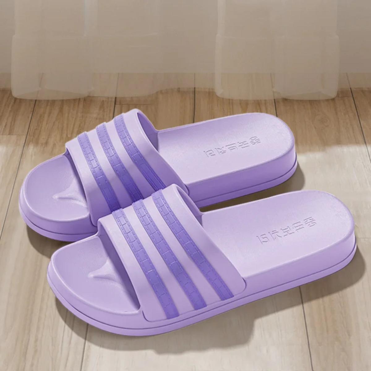 

Холодные тапочки для женщин летом, Модная уличная обувь для пар, Толстая подошва, Нескользящие, Тапочки-швабра на одной линии, Тапочки для ванной 40-41 фиолетовый