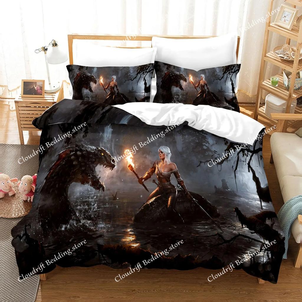 T-The W-witcher 3 Bedding Set Print Duvet Cover Pillowcase Teenagers and Adult quilt cover Home Textileextile