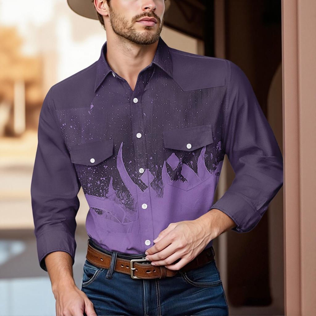 Men'S Fashionable Lapel And Shoulder Length Short Sleeved Casual Top