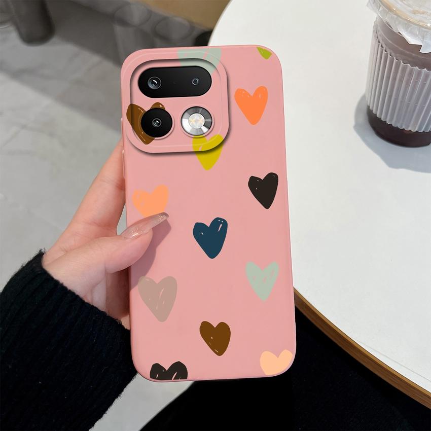 For Oppo Realme 16 15 14 Pro Plus C85 Pro Reno15 Pro Oppo A6X A96 A95 A94 A93 A92 A91 A72 Phone Case Love Heart Soft Liquid Silicone Lightweight Cover