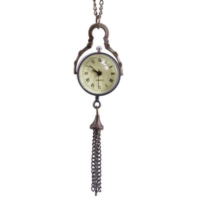 Ersonality Orologio da tasca rotondo in vetro con sfera retrò scala romana 40. Orologio da tasca