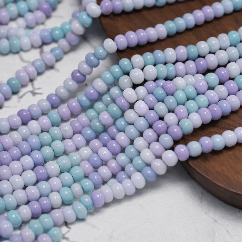

50pcs/Lot Opaque Material Rondelle Shape Beads Mixed Colors Opaque Glass Beads Jewelry Making Style B