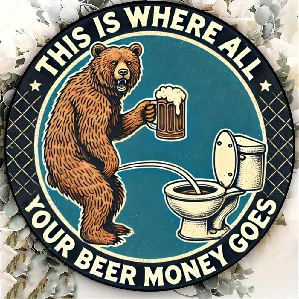 Vintage Retro Beer Tin Sign 8x12 Inch, Rustic Metal Wall Decor for Man Cave Bar Garage