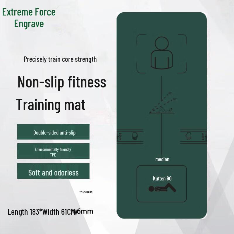 Jijinke Military Green Fitness Training Mat