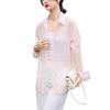 GMXIA Women's Shirt Summer Thin Cardigan Loose Shirt Jacket Ice Silk Sunscreen Clothing Top Long-sleeved Sun Shirt Tide