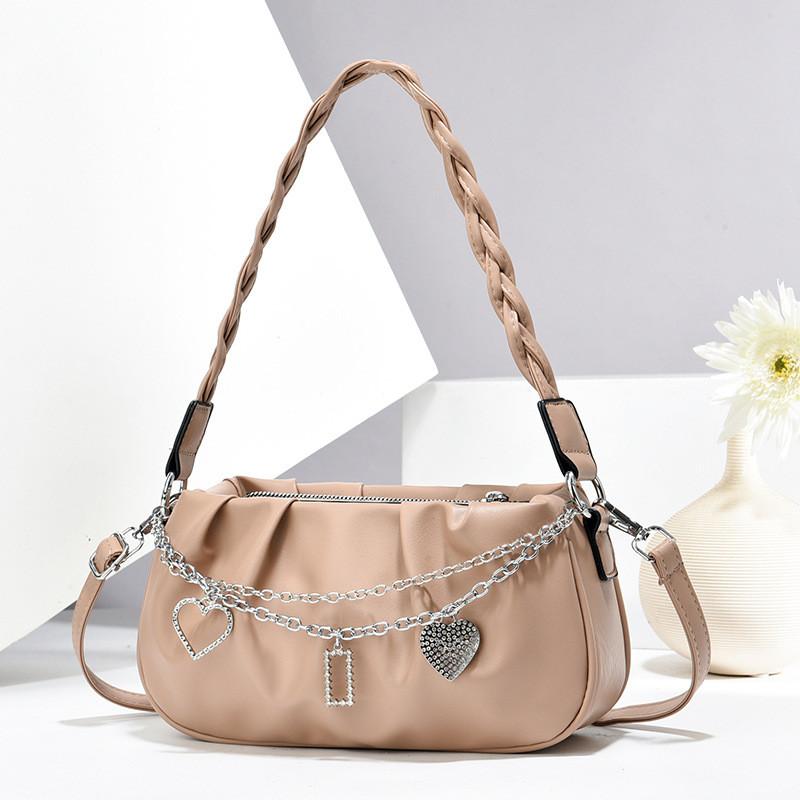 Fashionforward Small Square Handbag With Soft Construction And Woven Accents For Everyday Wear