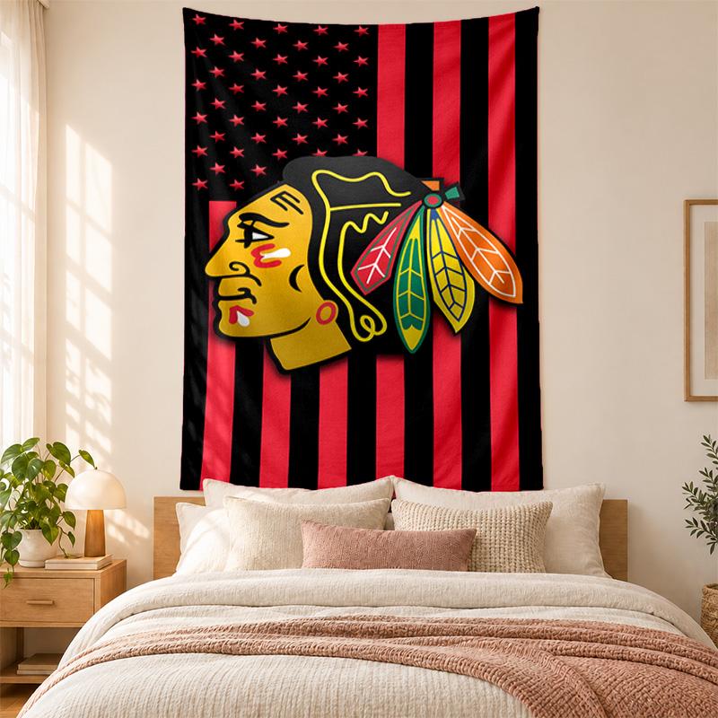 Chicago Blackhawks Tapestry highquality for decorating living room bedroom dorm walls ideal as bedroom wallart orholiday gift