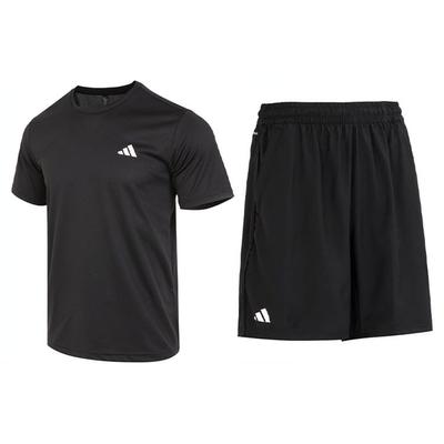 Durable Breathable Quick-Dry Loose Casual Sports Suit Men Sportswear Black HR8727+HR8725