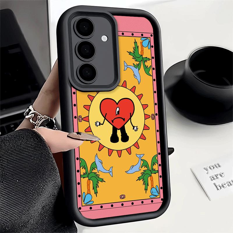 Phone Case for Samsung Galaxy A17 A16 A15 A14 A13 Bad Bunny Heart A56 A36 A26 A55 A35 A25 A54 A34 A24 A53 A33 A23 A07 A06