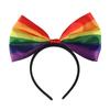 Beautiful Rainbow Bowknot Hair Hoop Fabric Art Party Head Hoop Rainbow Bow Headband  Birthday