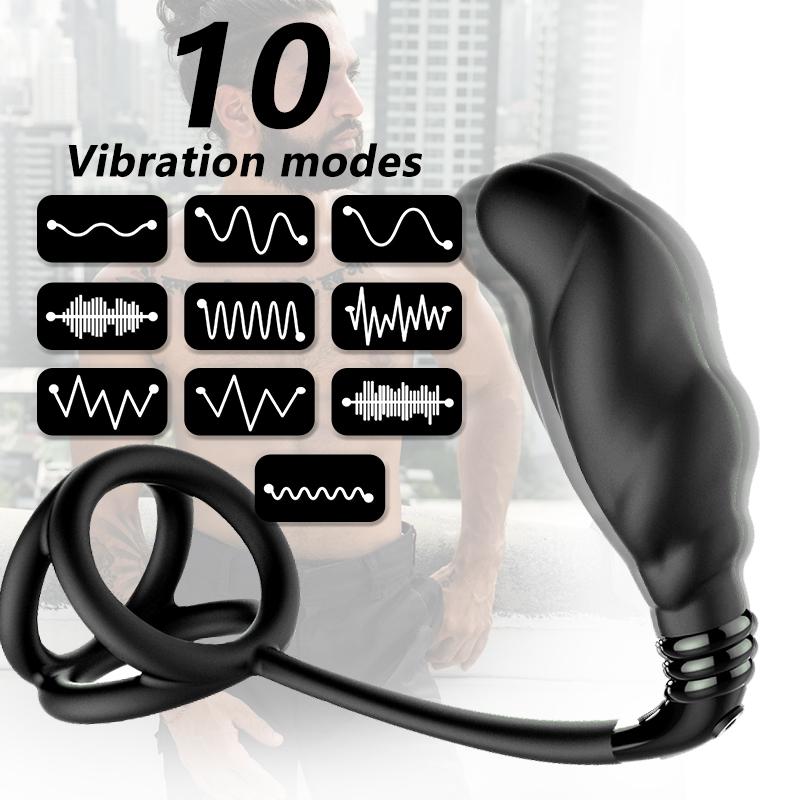 Zeitverzögertes männliches Prostata-Massagegerät, kabelgebundene Steuerung, Analsex-Spielzeug, Sperre des Penis, Hoden zur Verzögerung der Ejakulation, Analplug-Vibrator für den Mann