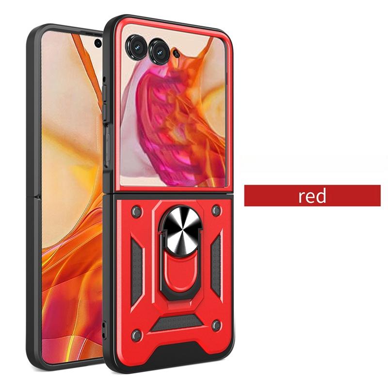 Shockproof Armor Case For Motorola Razr 50 Ultra Razr + Plus 2024 Car Magnetic Ring Holder Back Cover For Moto Razr50 Razr+ Capa
