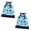 COLORFUL CANDY STYLE Drawstring Bag Medium Gussetless Lunch Bag Name Water Repellent No Iron Full Throttle Working Vehicle Set of 2 Boys Cool Kids