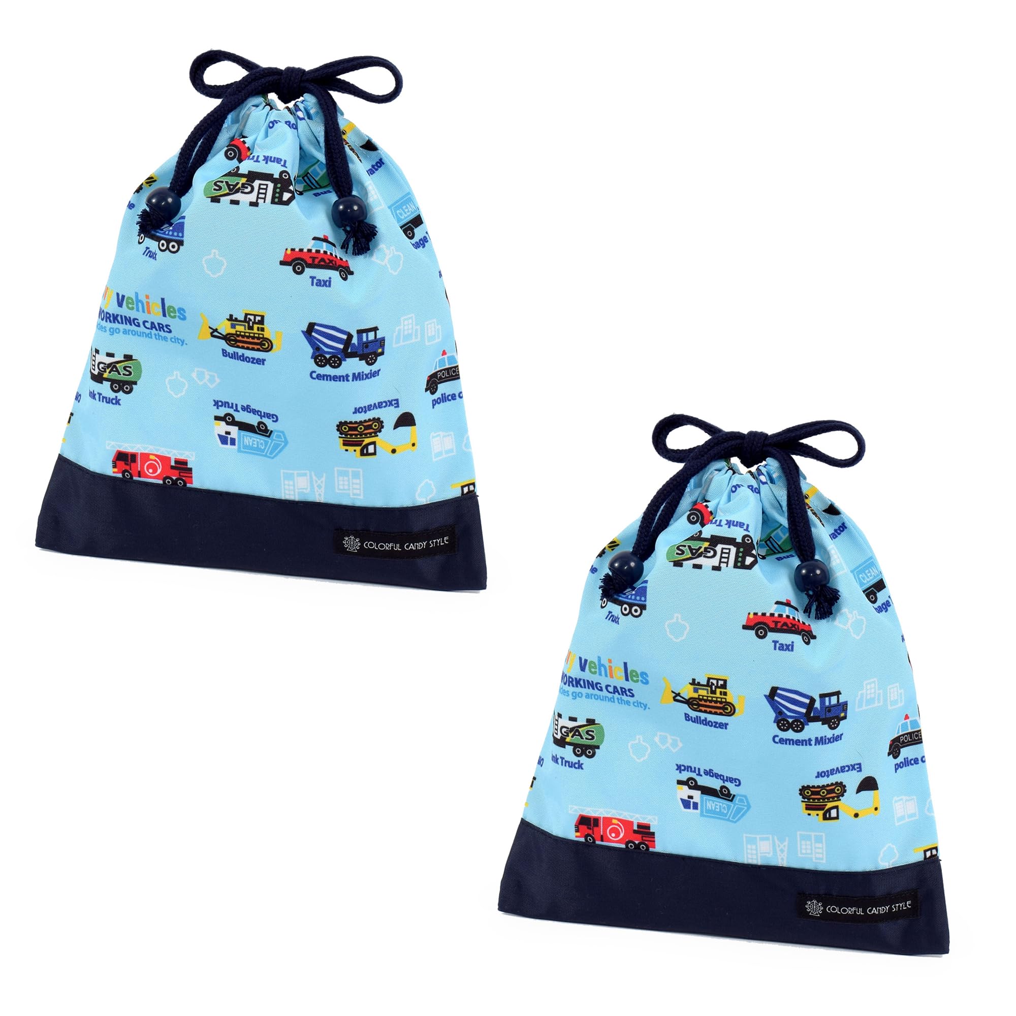 

КРАСОЧНЫЙ КОНФЕТНЫЙ СТИЛЬ Сумка на шнурке Средняя Без ластовицы Сумка для ланча Имя Водоотталкивающая Не требующая глажки Полный газ Рабочий транспорт Набор из 2 штук Мальчики Крутые дети