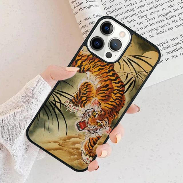 Japanese Tiger Phone Case Cover For iPhone 17 Air 15 16 11 13 14 Pro Max 12 Plus Max Fundas