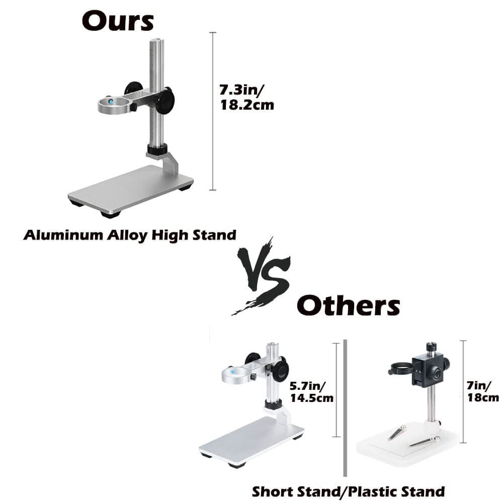 Ninyoon Universal Microscope Stand Stable Professional Aluminum Alloy Scope Base Holder Support Bracket Max Diameter for USB Digital Wireless WiFi