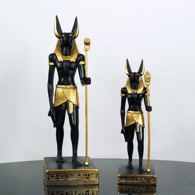 Anubis Resin Arts And Crafts Jackal Ornament Dog Pharaoh Pyramid Sculpture Egypt Travel Souvenir Home Decoration Gift