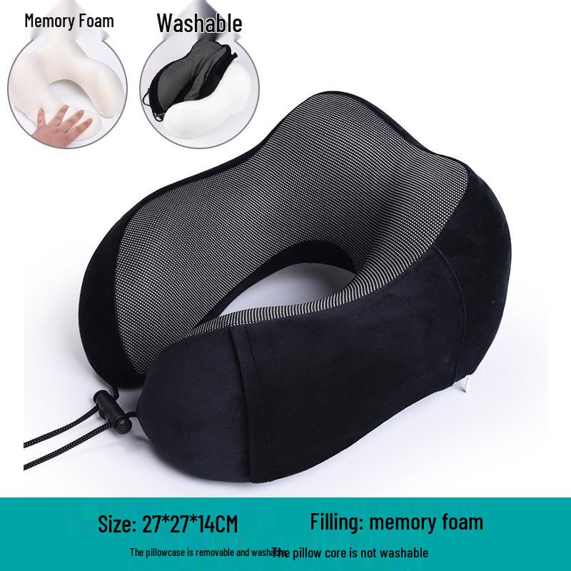 Memory Foam U-shaped Neck Pillow Travel Set – Airplane & Nap Support