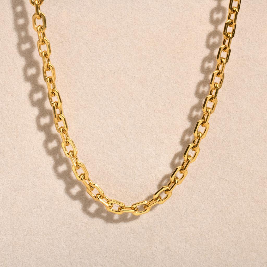 Collane Moda Acciaio Inossidabile Catena Fatta a Mano Collana Grossa Donna Oro 18K