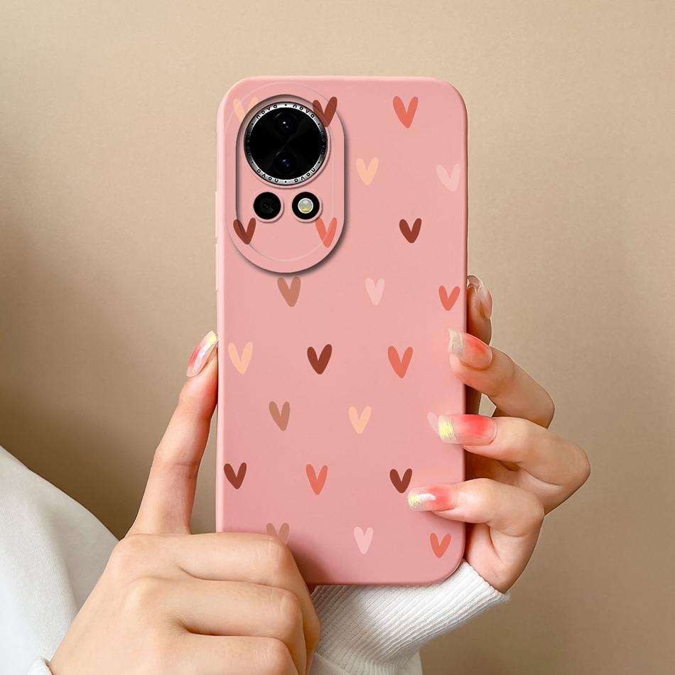 

For Huawei Nova 12 Pro Ultra Phone Case Love Heart Liquid Silicone Camera Protection Back Cover For Huawei Nova12 12Pro 12Ultra Huawei nova 12