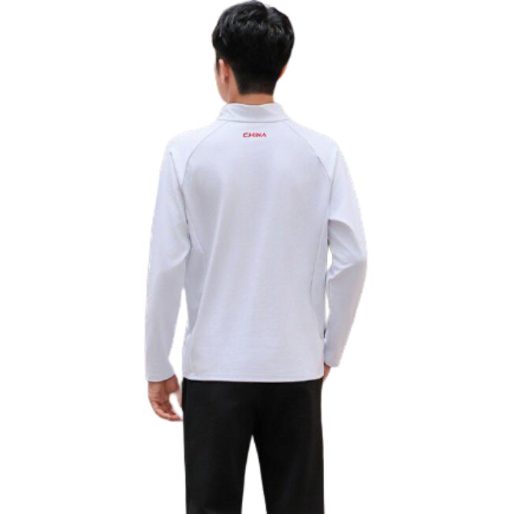 Anta Champion All-Weather Series Fleece Thickened Warm Half-Zip Stand Collar Knitted Sweatshirt Men Sweatshirt Paper-White 152410401-1