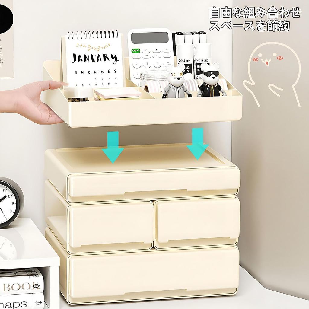 Vinnatsu Trinket Desktop Storage Flexible Small Item Desk Stylish Desktop Storage Box for Desk No Assembly Required Box, Drawer, Case, Combination,