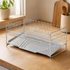 Dish Rack Sturdy Countertop Drainer with Plate Supports Compact
