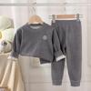 Kids' Cashmere Silk Set - Soft, Thickened Warm Underwear for Toddlers, Boys & Girls; Perfect Autumn Base Layer Top & Bottoms.