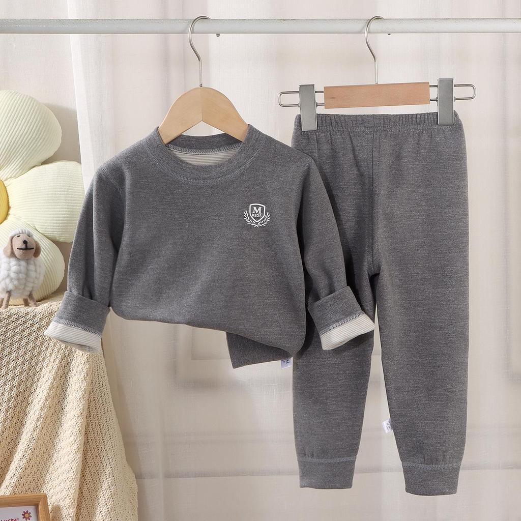 Kids' Cashmere Silk Set - Soft, Thickened Warm Underwear for Toddlers, Boys & Girls; Perfect Autumn Base Layer Top & Bottoms.