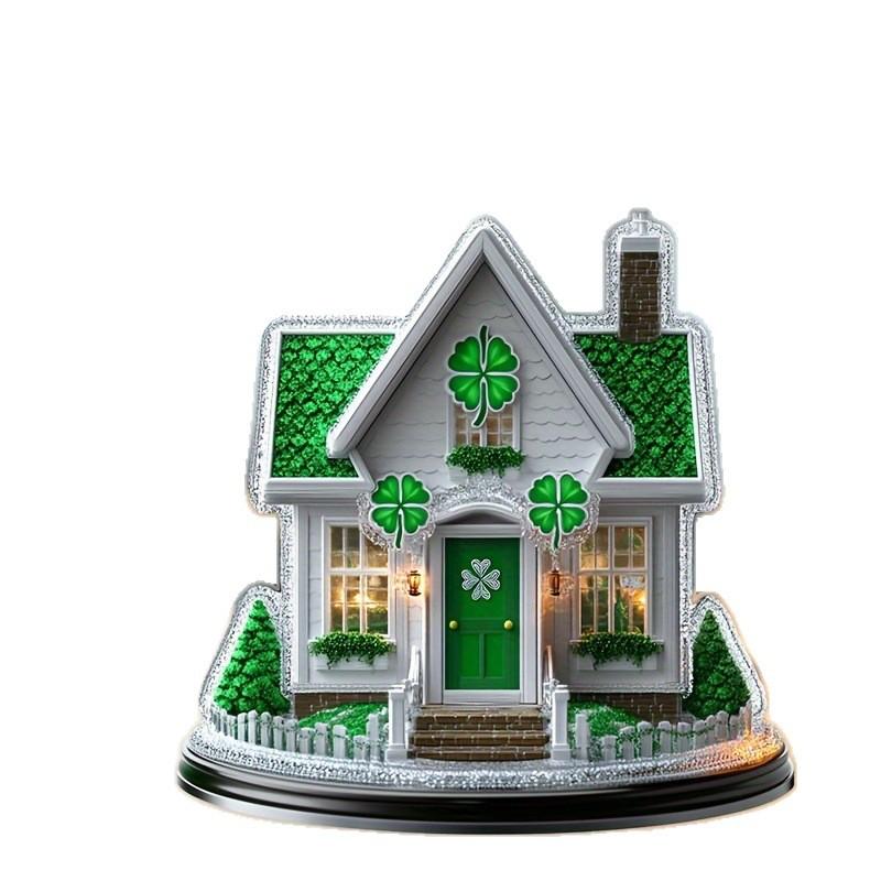 

1 шт., 2D, Акрил, Дом с зеленой крышей, Настольные декоративные объекты, Праздник, Креативные поделки, Подарки, Домашние декоративные объекты Hot Sale 15 * 15CM разноцветный