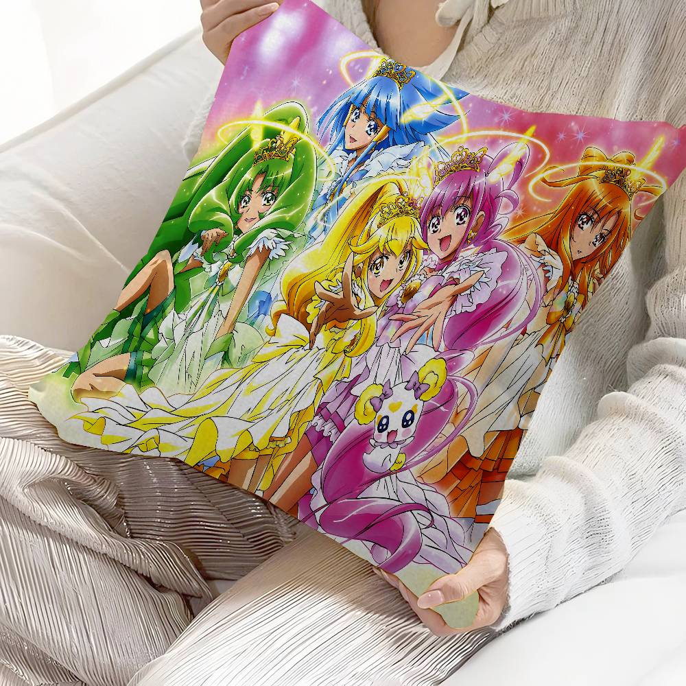 Smile Precure Anime Cushion Cover Polyester Sofa Cushions Decorative Throw Pillows Home Decoration Pillowcover