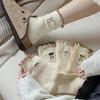 Pre-Autumn Combed Cotton Socks, Mid-Tube Socks, Sweat-Wicking Breathable Lace Bow Embroidery Stack Socks