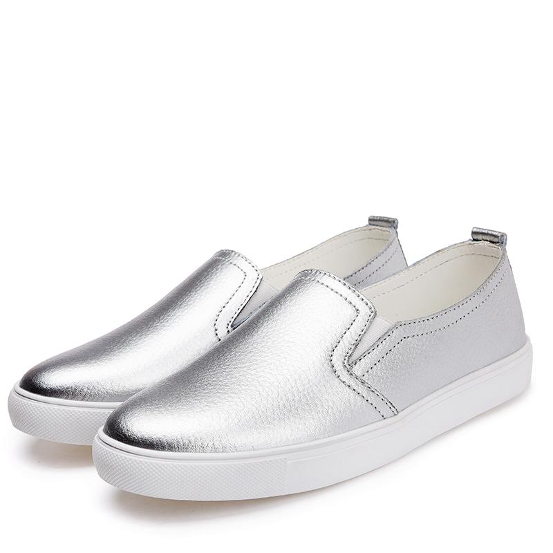 Women’s Sneakers Casual Summer Slip On Outdoor School Student Silver Shoes Plus Size