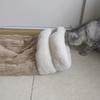 Cat Sleeping Bag Winter Warm Soft Plush Cat Nest Semi-Enclosed Sleeping Basket Home Cat and Dog Comfortable Bed Accessories