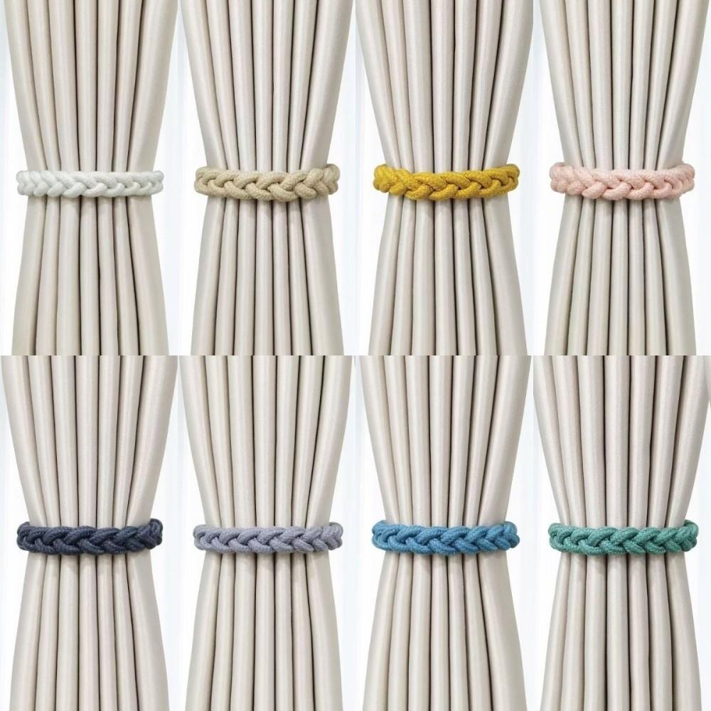 1 Pair Boho Style Braid Curtain Straps Fashion Curtain Buckle Magnetic Curtain Tieback Decoration