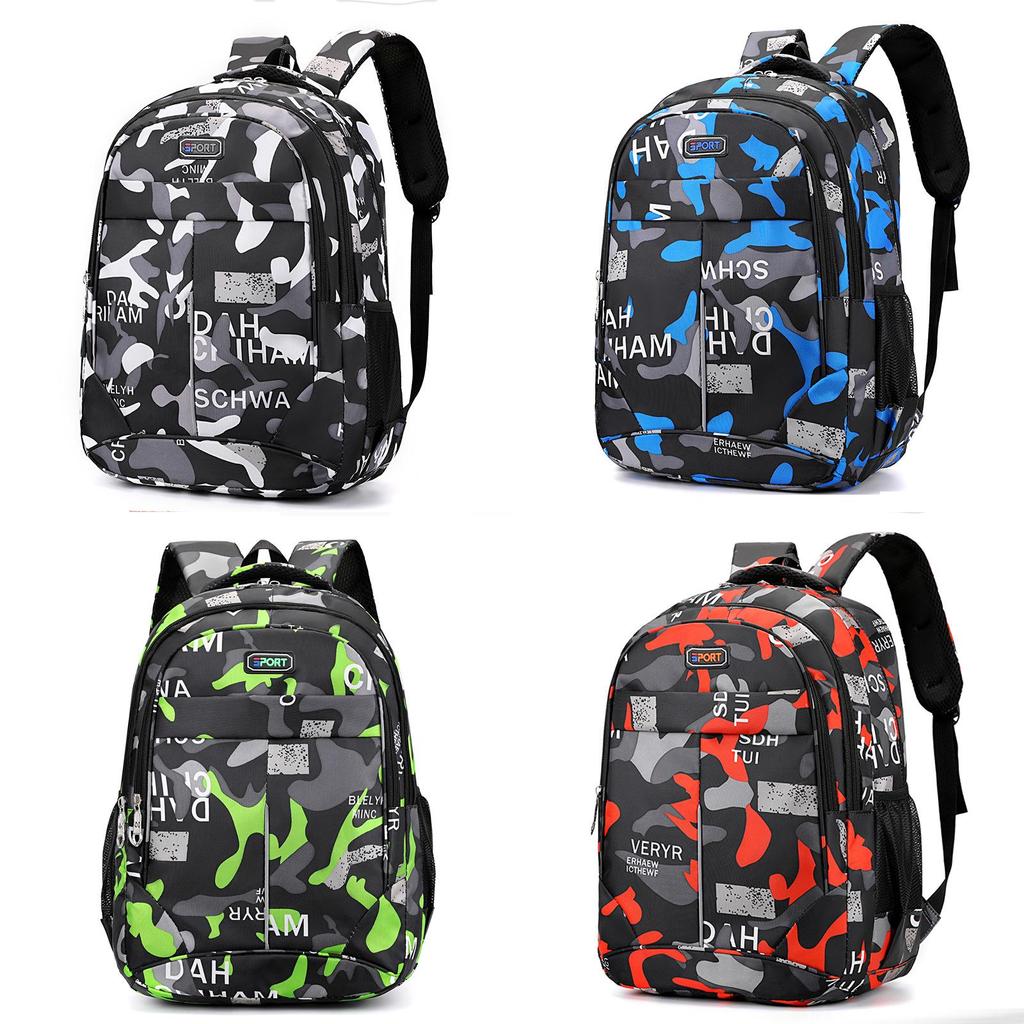 Geometric Pattern Backpack With Oxford Fabric For Daily Use Characters Included)**