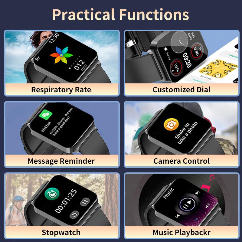 SACOSDING Hygieia-002s Pro-C Blood Pressure ECG+PPG Smart Watch Men Heart Rate Blood Oxygen Health Body Temperature Smartwatch Women
