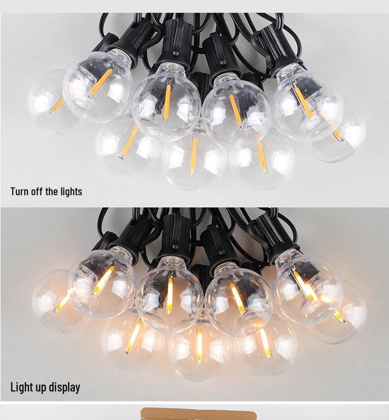 G40 Solar LED String Lights: Outdoor Copper Wire, Drop-Proof, Perfect for Atmosphere Decoration