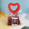 Transparent Hand Gift Bag with Heart Shape Handle Waterproof Shopping Bag Handbag PVC Tote Bag Gift Pouch Wedding Party Favors
