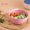 4Pcs Food Grade Plastic Salad Bowl with Dust-Proof Lid Multifunctional Thickened Cereal Bowl Dishwasher Safe Reusable Noodle Rice Food Bowl