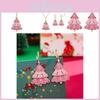 Premium Alloy Pink Christmas Tree Earrings And Necklace Set Perfect For Gatherings Holiday
