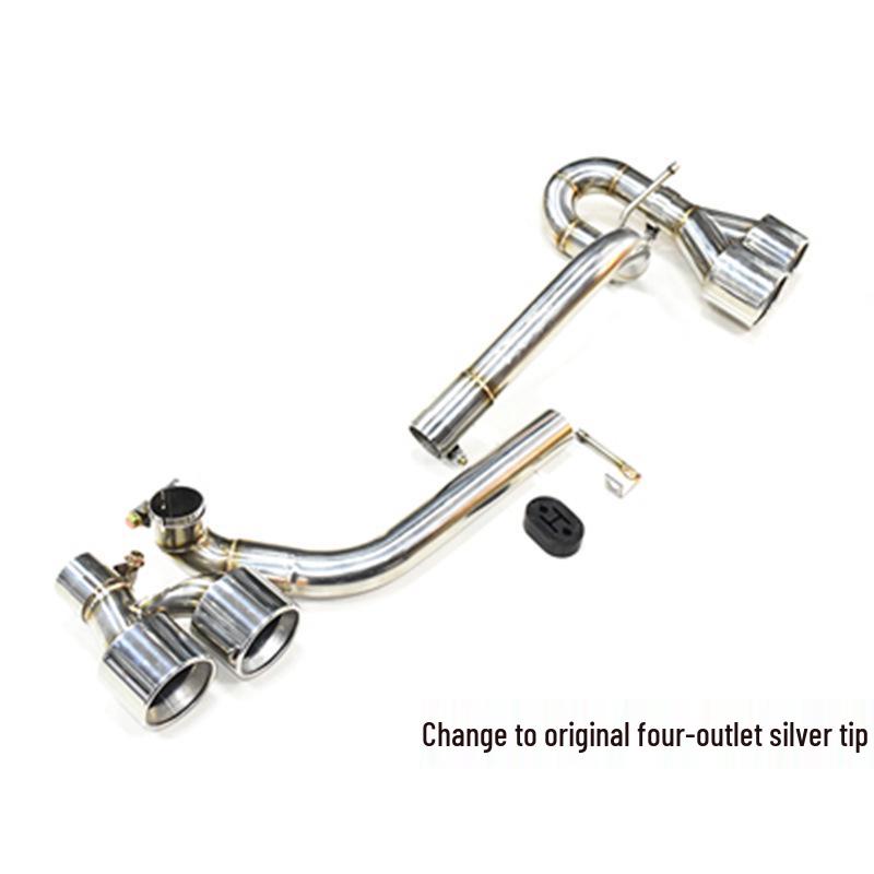 BMW 5 Series E60 520/523 M5 Quad Exhaust, Direct-Fit Stainless Steel & Carbon Fiber Muffler