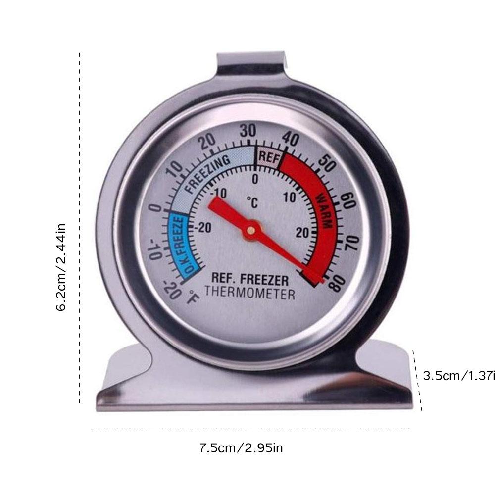Refrigerator Thermometers Large Dial Fridge Freezer Thermometer with Hook